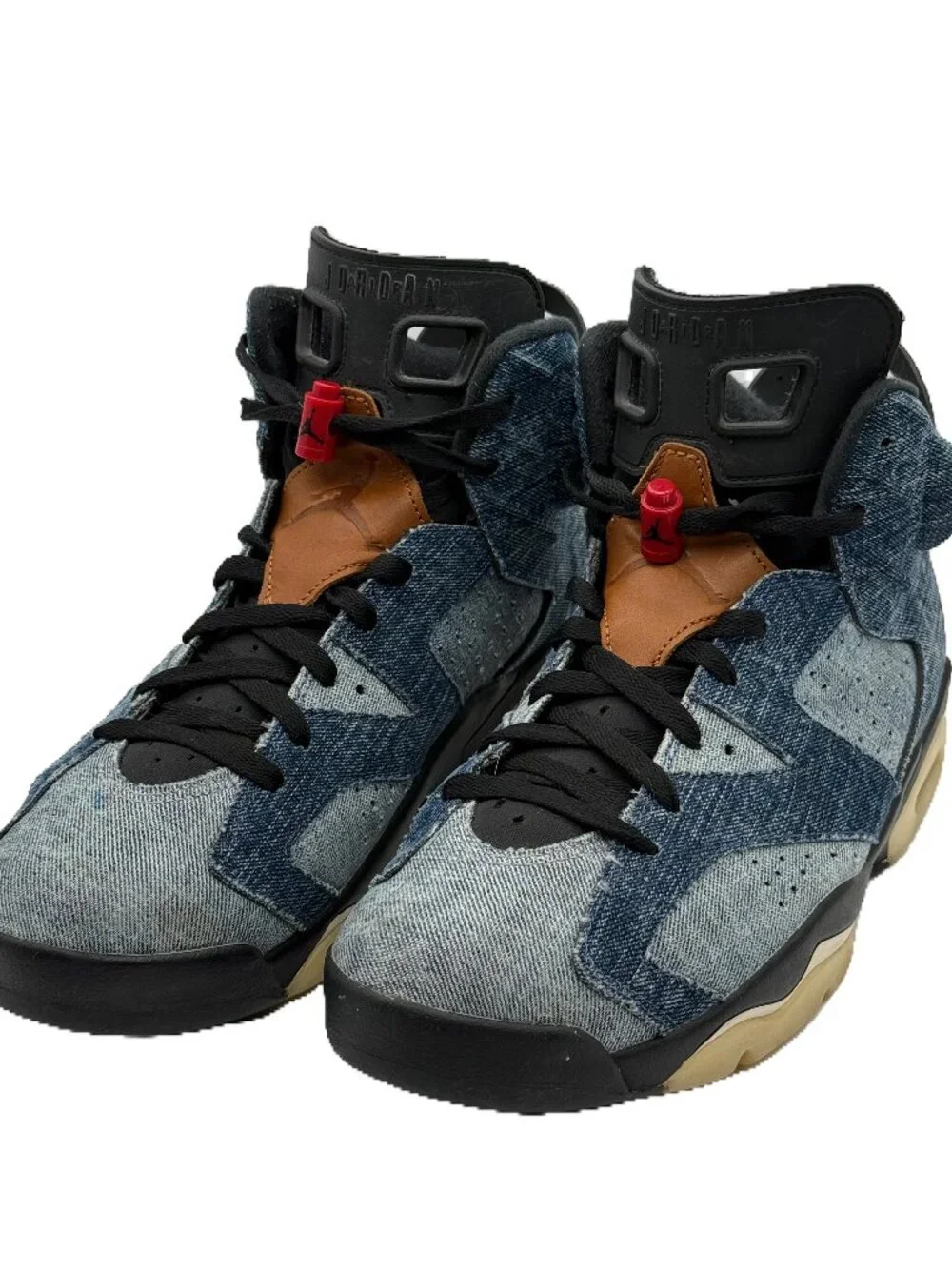Jordan 6 Retro Washed Denim Sneakers Blue Black Size 12